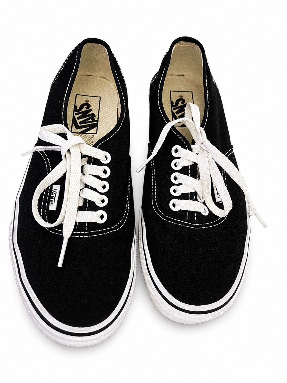 Vans Black Canvas Low-Top Sneakers with White Laces